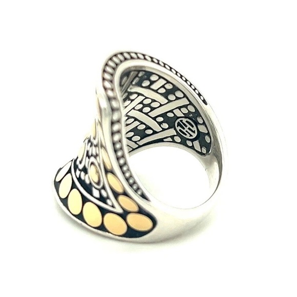 John Hardy 18K solid gold and sterling silver Jaisalmer Dot Contour wrap ring - Picture 3 of 5